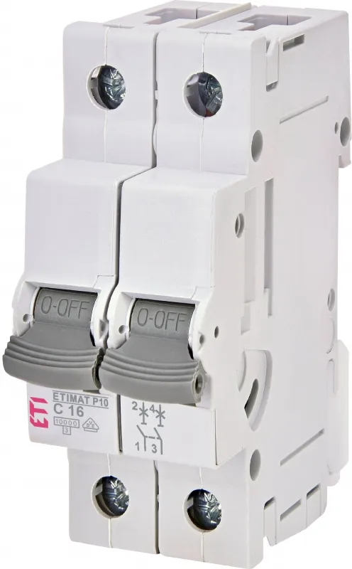 Автоматичний вимикач ETIMAT P10 2p C16  15kA 001901730