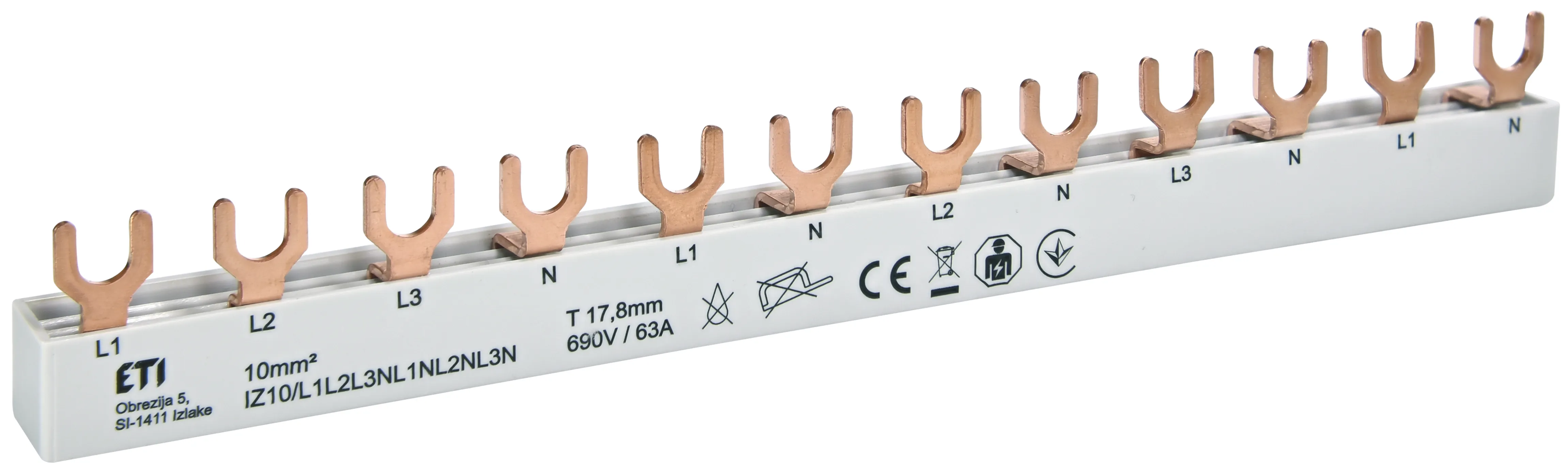 Шина електромонтажна IZ10/L1L2L3NL1NL2NL3N 002921275