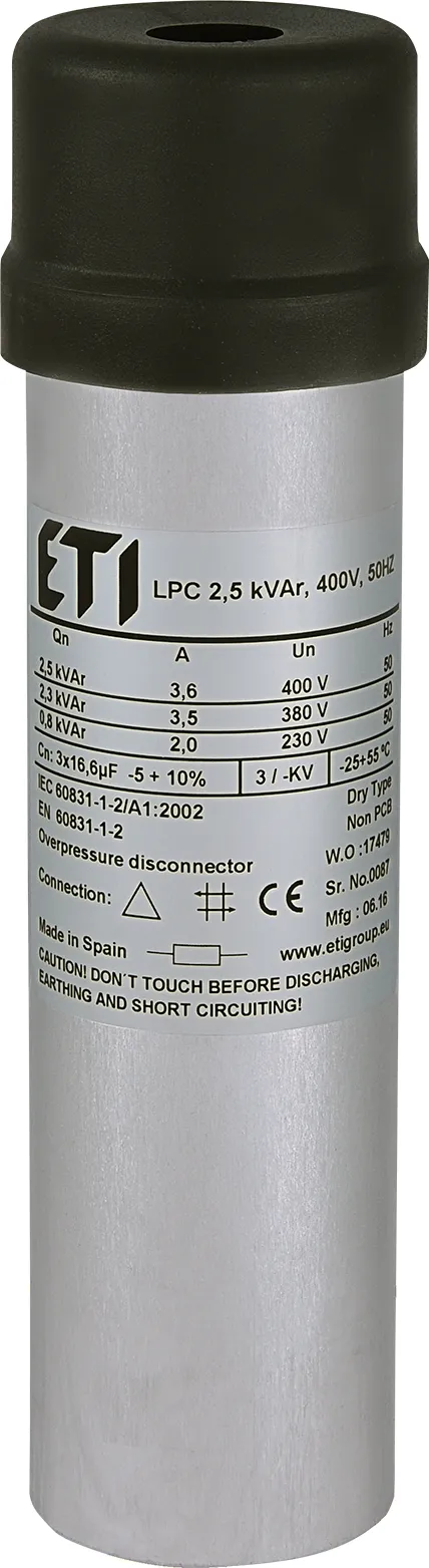 Конденсатор LPC 2,5 kVAr, 400V, 50Hz 004656702