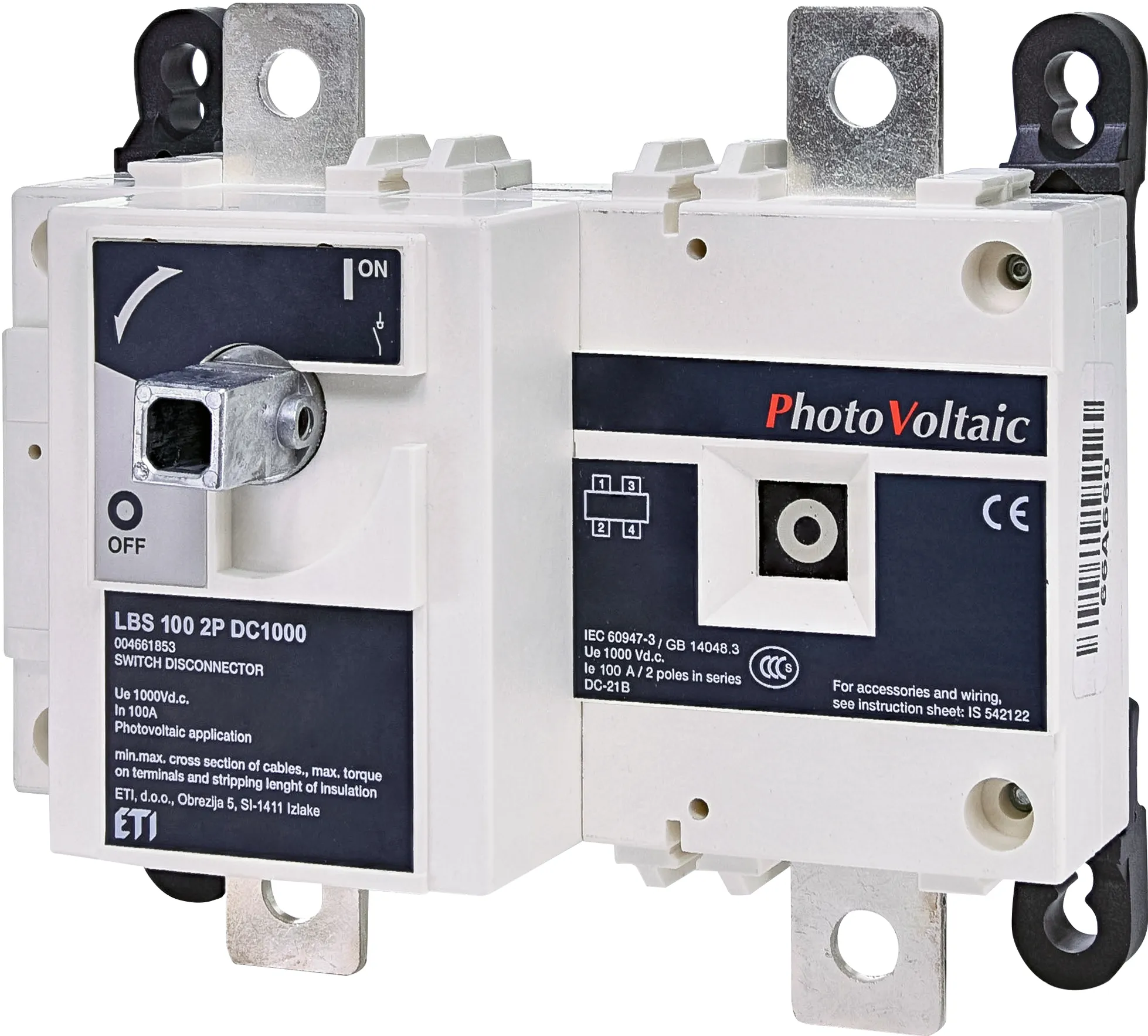 Вимикач навантаження для PV LBS 100 2P DC1000 004661853