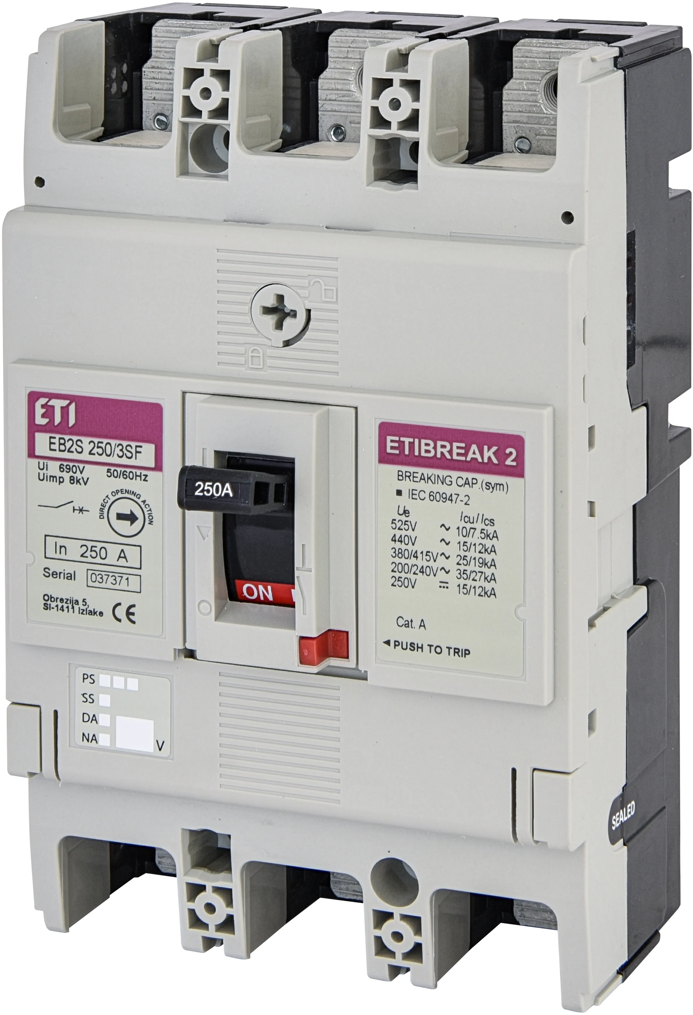 Автоматич. вимикач в литому корпусі EB2S 250/3SF 250A 3p 004671839