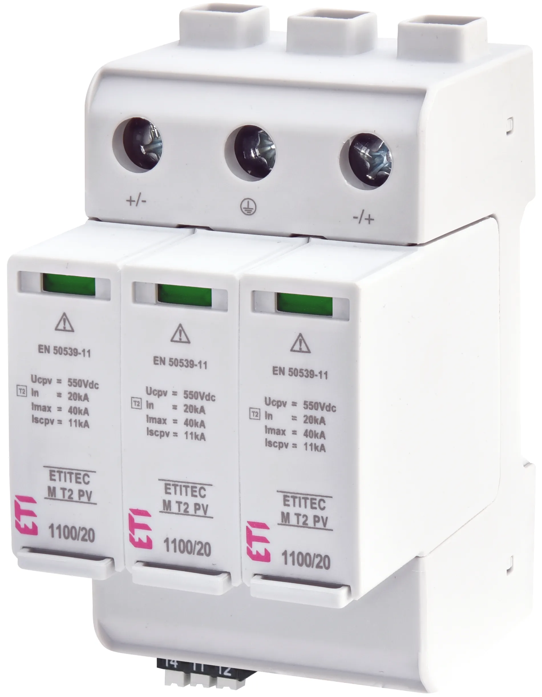 Обмежувач перенапруги ETITEC M T2 PV 1100/20 Y RC 002440516