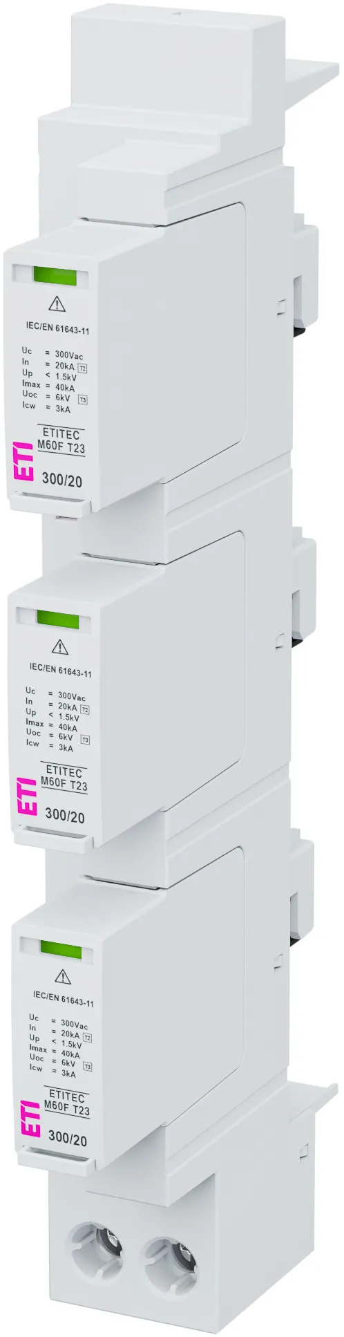 Обмежувач перенапруги ETITEC M60F T23 300/20 3+1 002440860