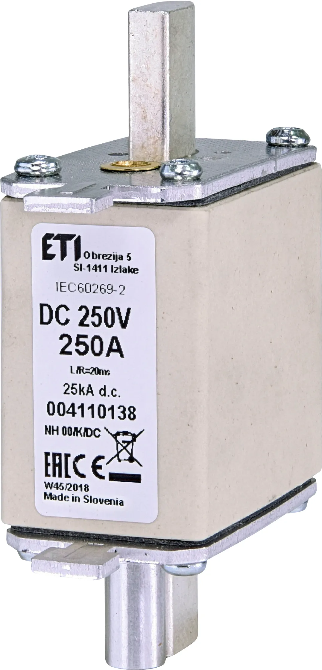 Запобіжник NH00/K 250A/250V DC 004110138