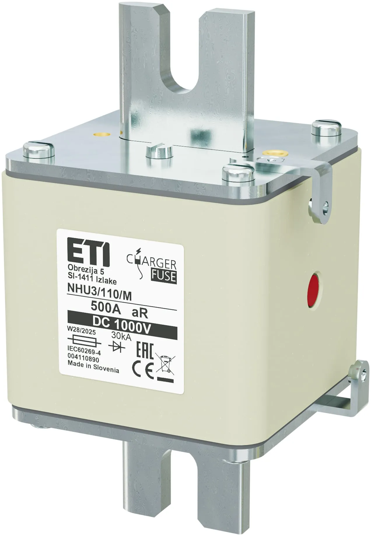 Запобіжник NHU3/110/M aR 500A/1000V DC 004110890