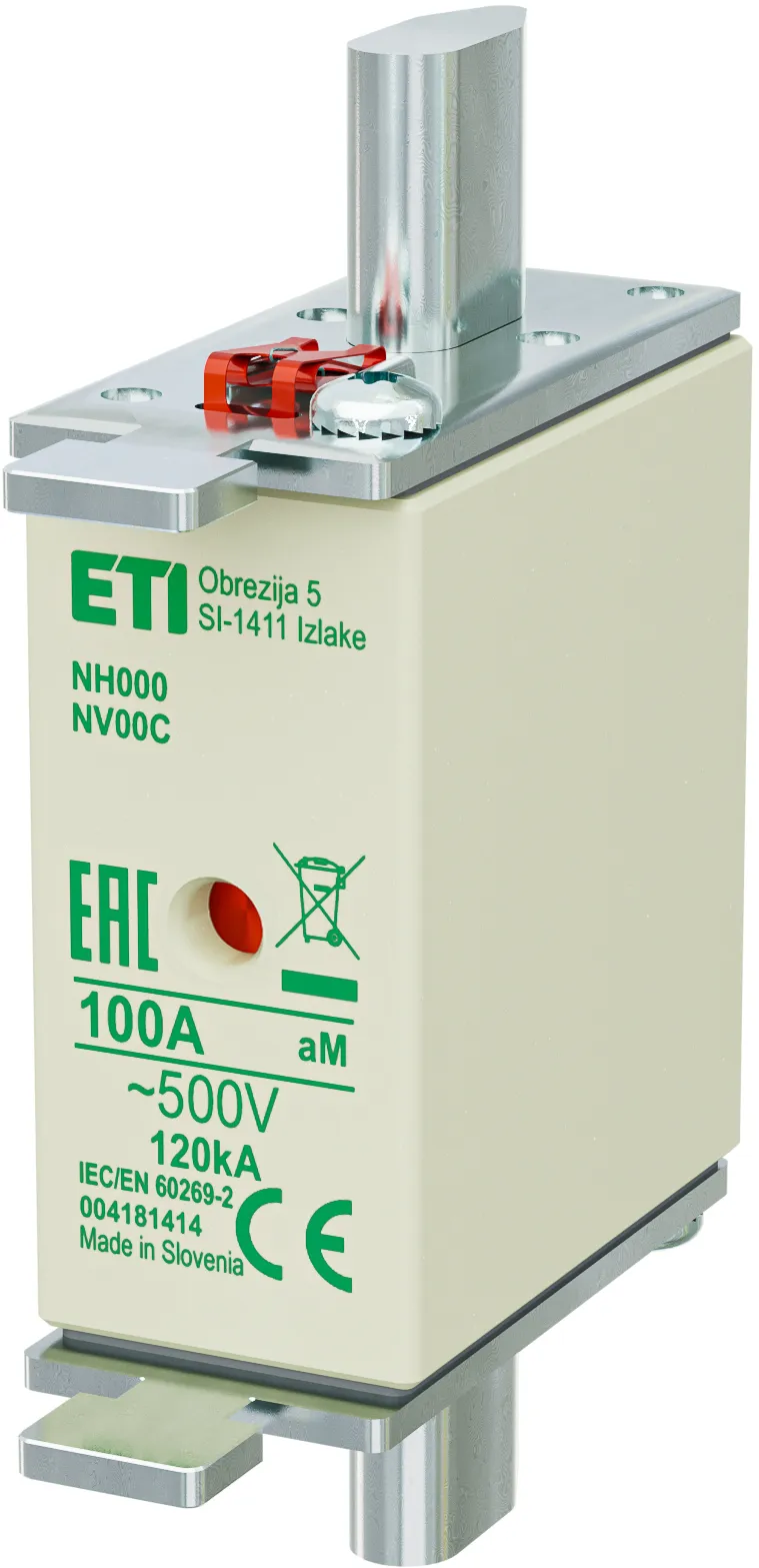 Запобіжник NH000 aM 100A/500V 004181414