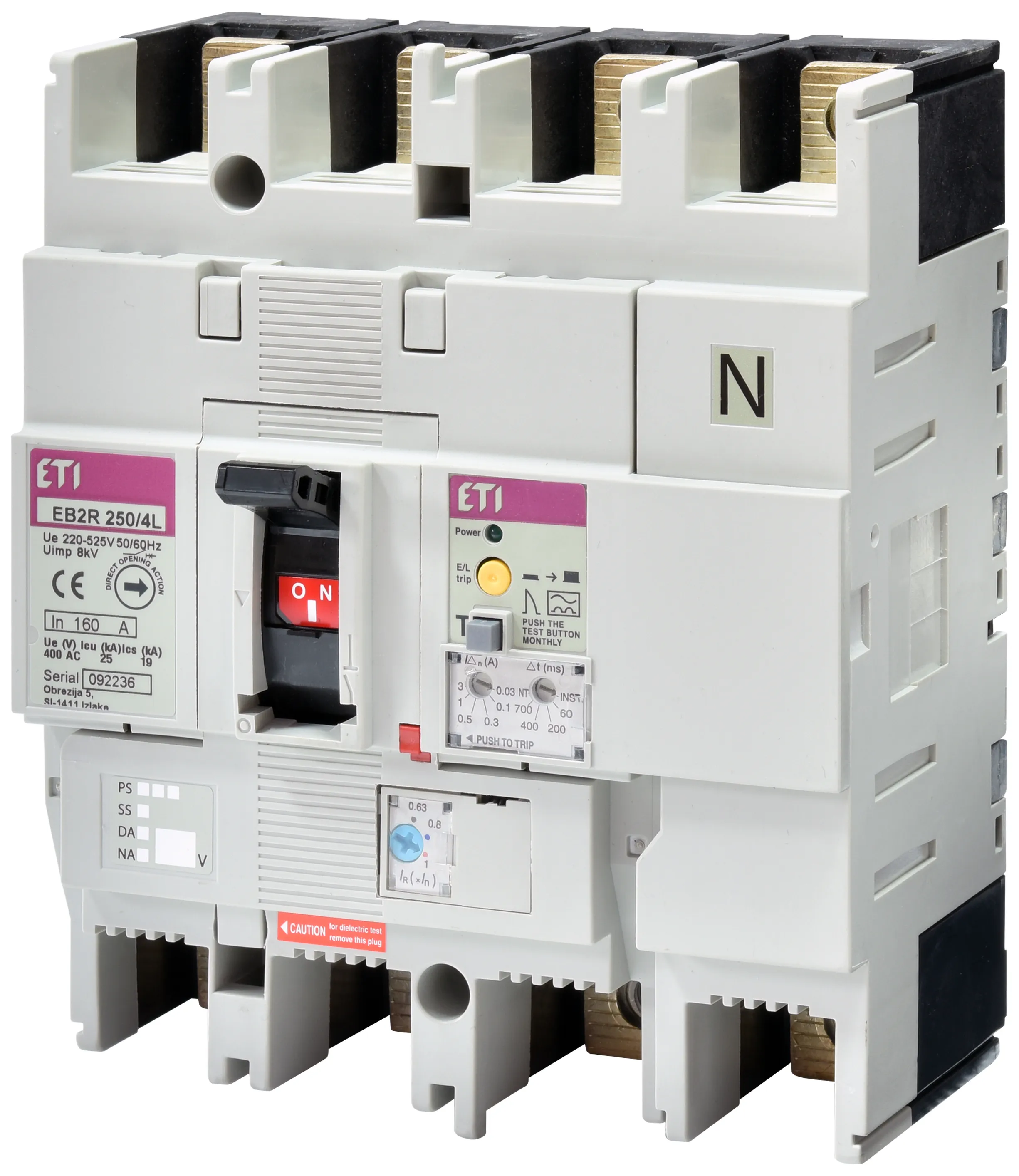 Автоматич. вимикач в литому корпусі EB2R 250/4L 160A 4P 004671583
