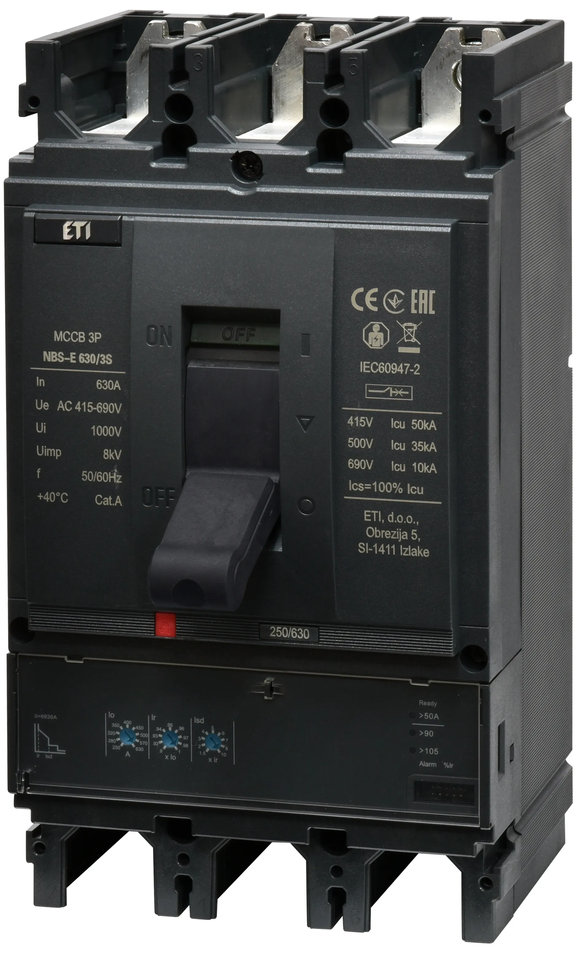 Автоматич. вимикач в литому корпусі NBS-E 630/3S 630A 3P 004673141